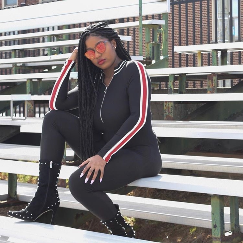 Black Striped Jumpsuit